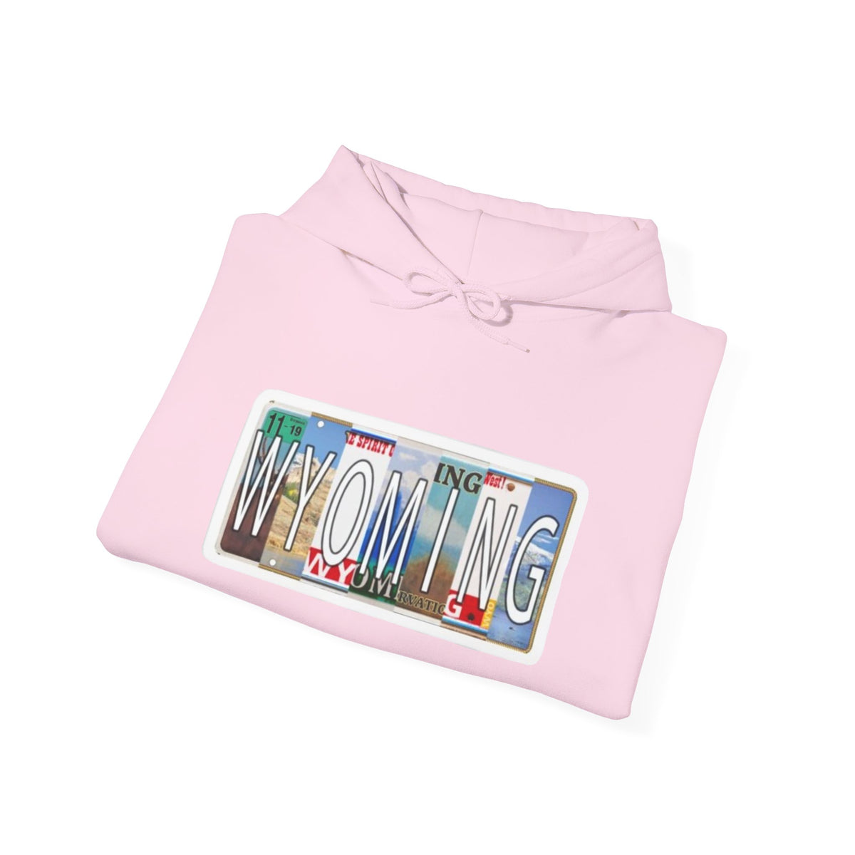 Wyoming License Plate Graphic Hoodie