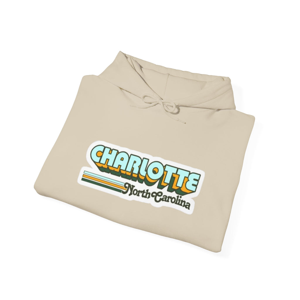 Charlotte North Carolina Retro Graphic Hoodie
