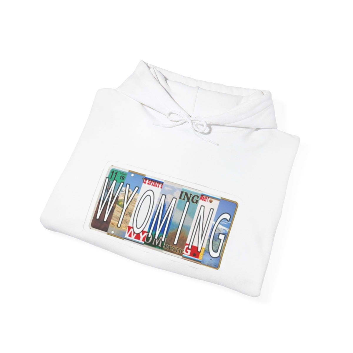 Wyoming License Plate Graphic Hoodie