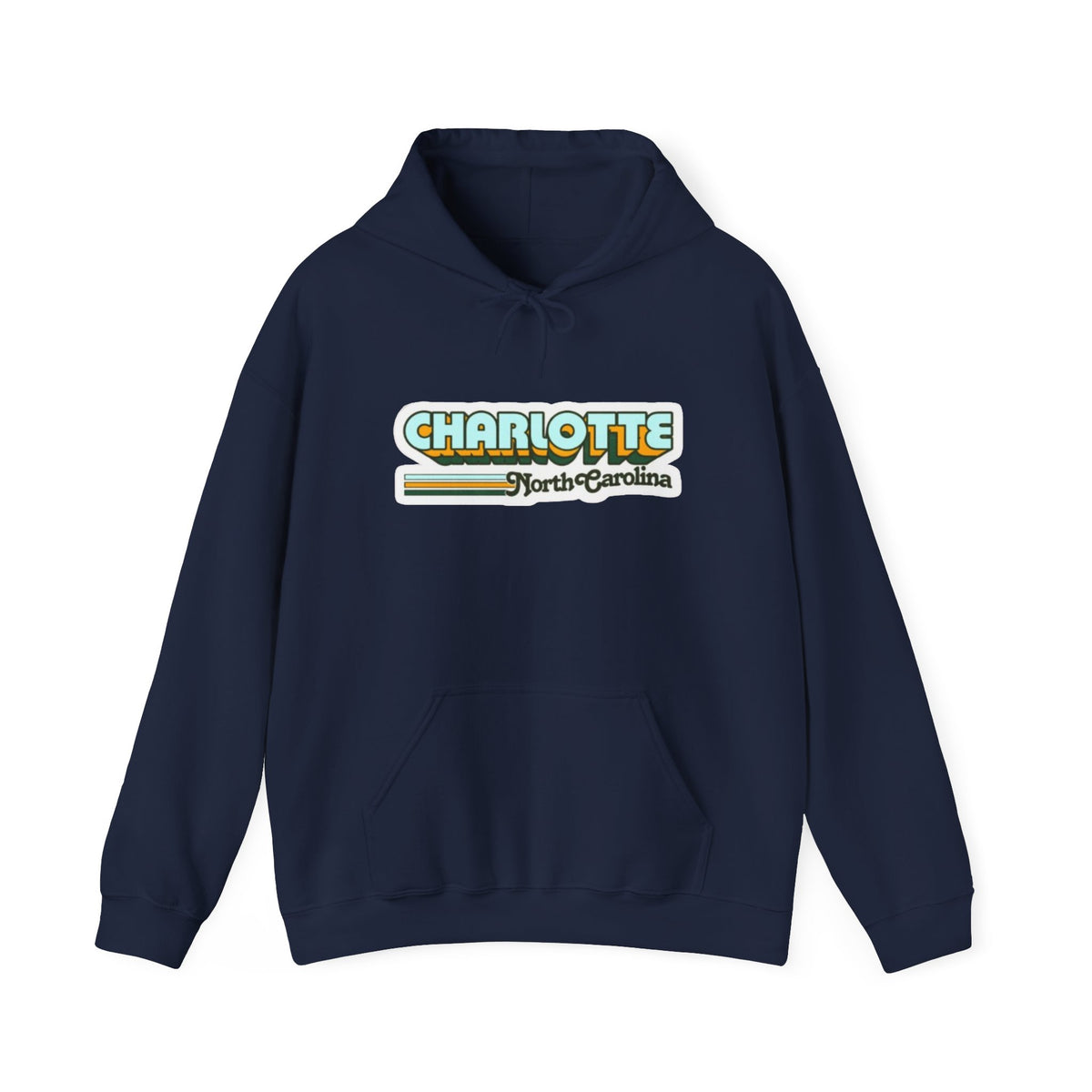 Charlotte North Carolina Retro Graphic Hoodie