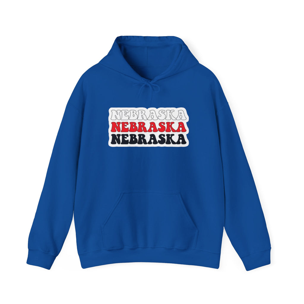 Nebraska Stacked Text Hoodie