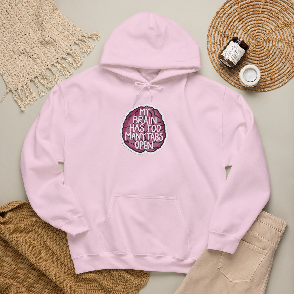 My Brain Has Too Many Tabs Open Funny Mental Health Unisex Hoodie