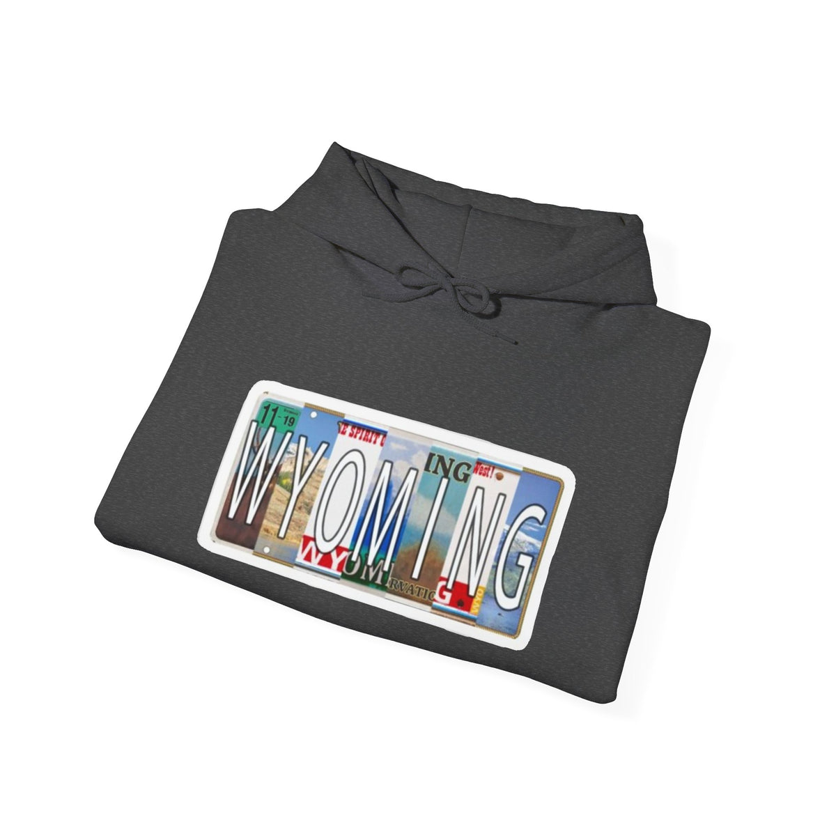 Wyoming License Plate Graphic Hoodie