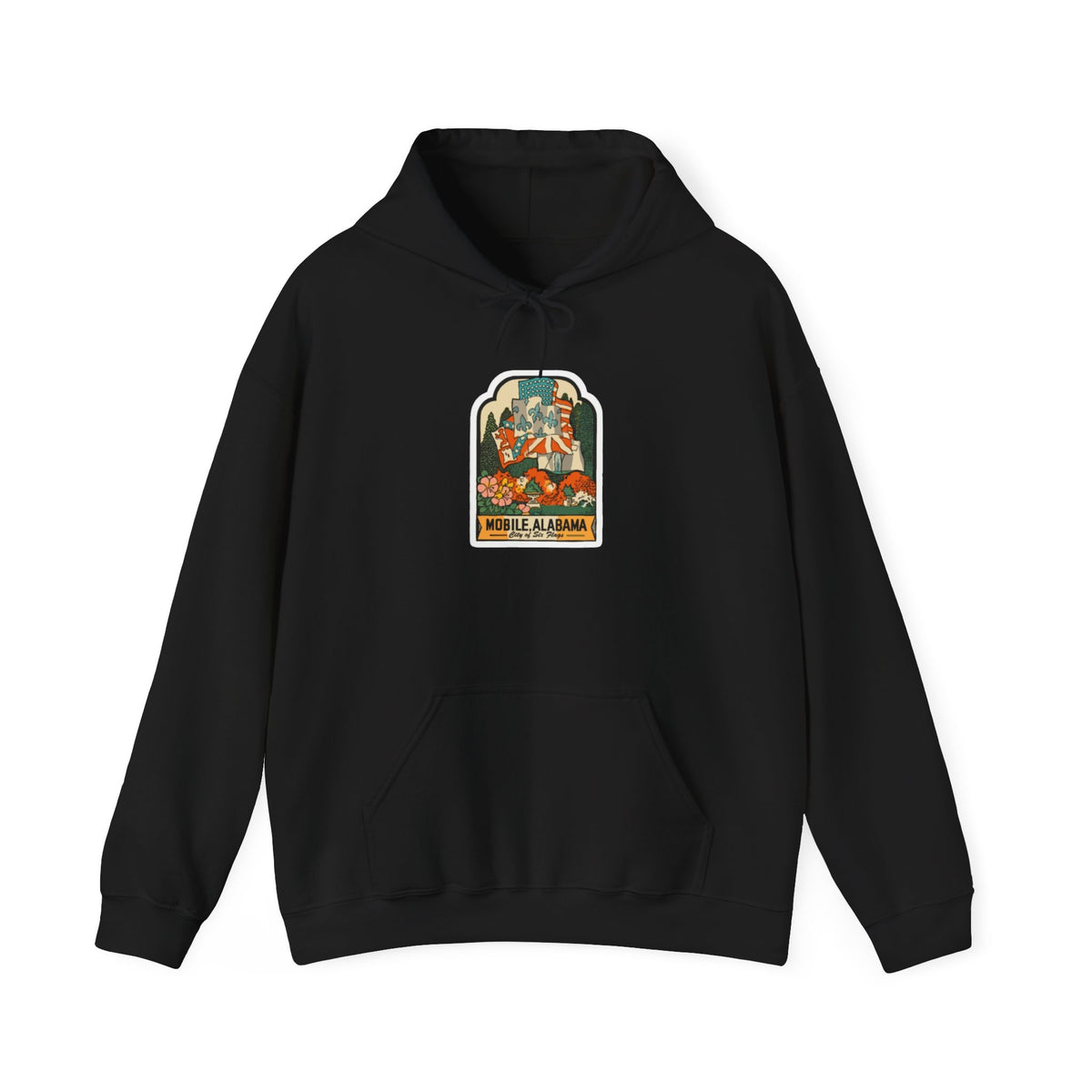 Mobile Alabama Vintage Floral “Mile High” Travel Hoodie