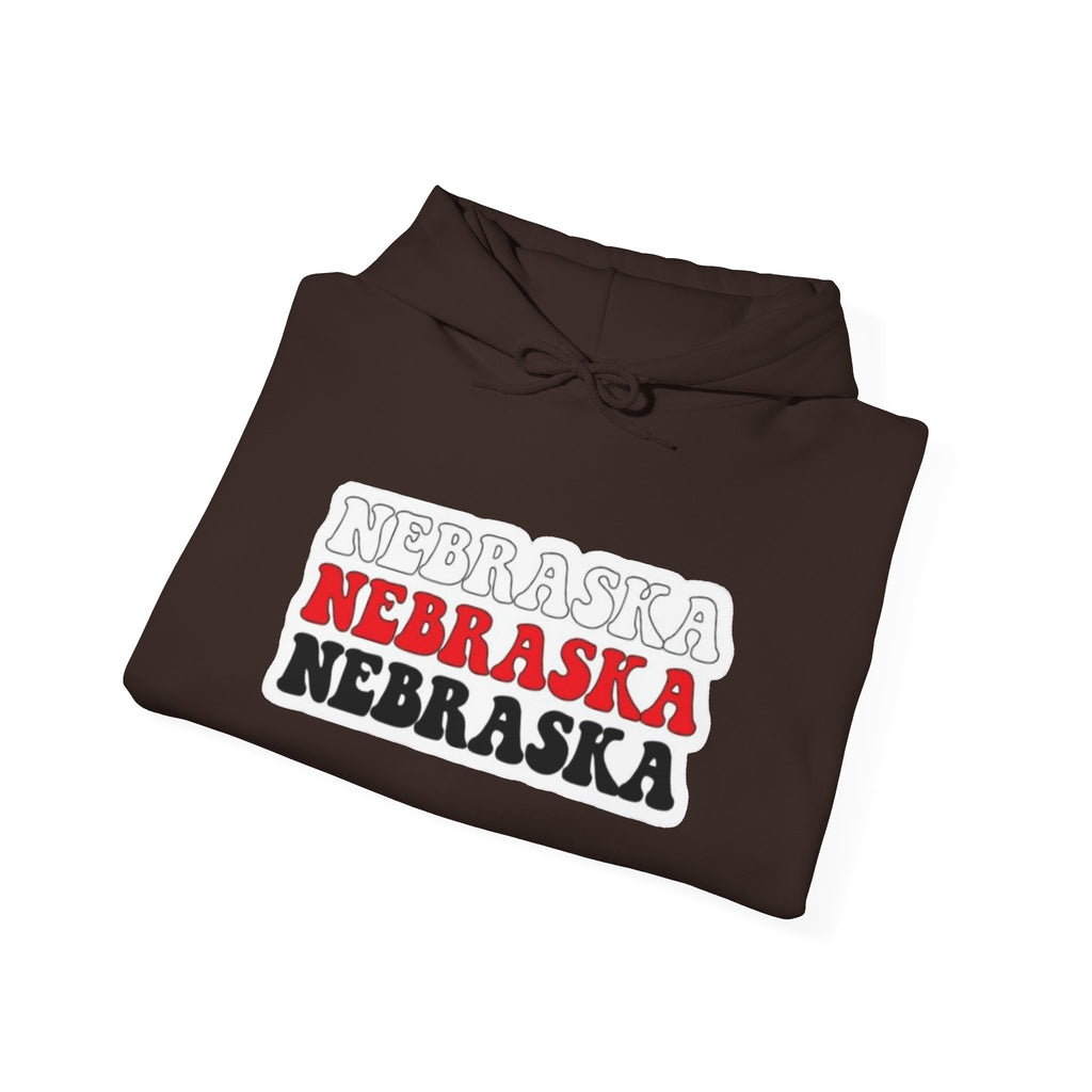 Nebraska Stacked Text Hoodie